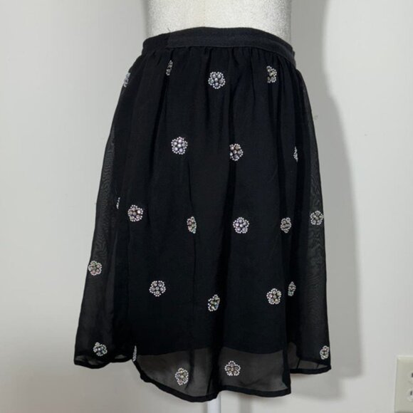 D-Signed Disney Girls Black with Pearl/Sequin Flower Skirt - Size Large - Picture 4 of 6